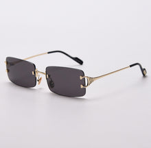 Load image into Gallery viewer, 49810 Rimless Square Small Frame Punk Women Sunglasses Men Shades UV400 Vintage Glasses