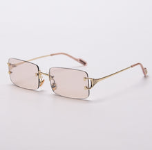 Load image into Gallery viewer, 49810 Rimless Square Small Frame Punk Women Sunglasses Men Shades UV400 Vintage Glasses