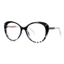 Load image into Gallery viewer, 49824 Round Big Frame Cat Eye Anti Blue Light Glasses Frames Women TR90 Computer Eyeglasses
