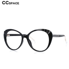 Load image into Gallery viewer, 49824 Round Big Frame Cat Eye Anti Blue Light Glasses Frames Women TR90 Computer Eyeglasses