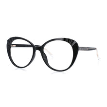 Load image into Gallery viewer, 49824 Round Big Frame Cat Eye Anti Blue Light Glasses Frames Women TR90 Computer Eyeglasses