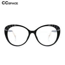 Load image into Gallery viewer, 49824 Round Big Frame Cat Eye Anti Blue Light Glasses Frames Women TR90 Computer Eyeglasses