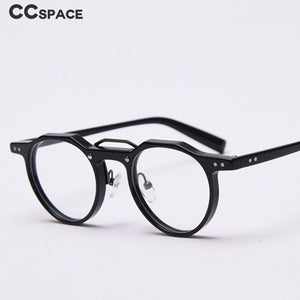 49827 Retro Rice Nail Round Acetate Glasses Frames Men Women Computer Eyeglasses