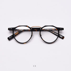 49827 Retro Rice Nail Round Acetate Glasses Frames Men Women Computer Eyeglasses