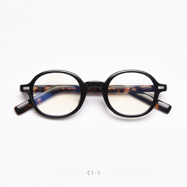 49828 Retro Anti Blue Light Oval Acetate Leg TR90 Optical Glasses Frames Men Women Computer Eyeglasses
