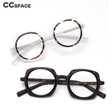 Load image into Gallery viewer, 49838 Round Upscale Acetate Optical Glasses Frames Retro Men Women Computer Eyeglasses Can Be Equipped With Glasses
