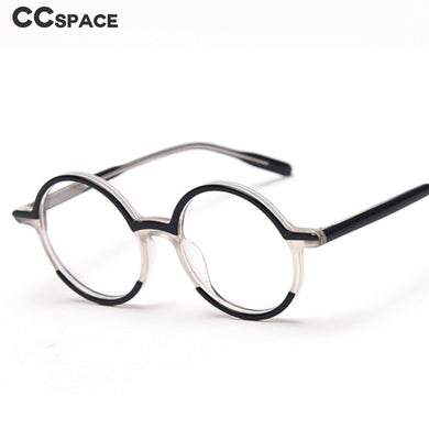 49852 Round Vintage Acetate Optical Glasses Frames Men Women Color Stitching Computer Eyeglasses