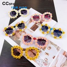 Load image into Gallery viewer, 49949 Kids Cute Sunglasses Round Flower Shades UV400 Vintage Glasses