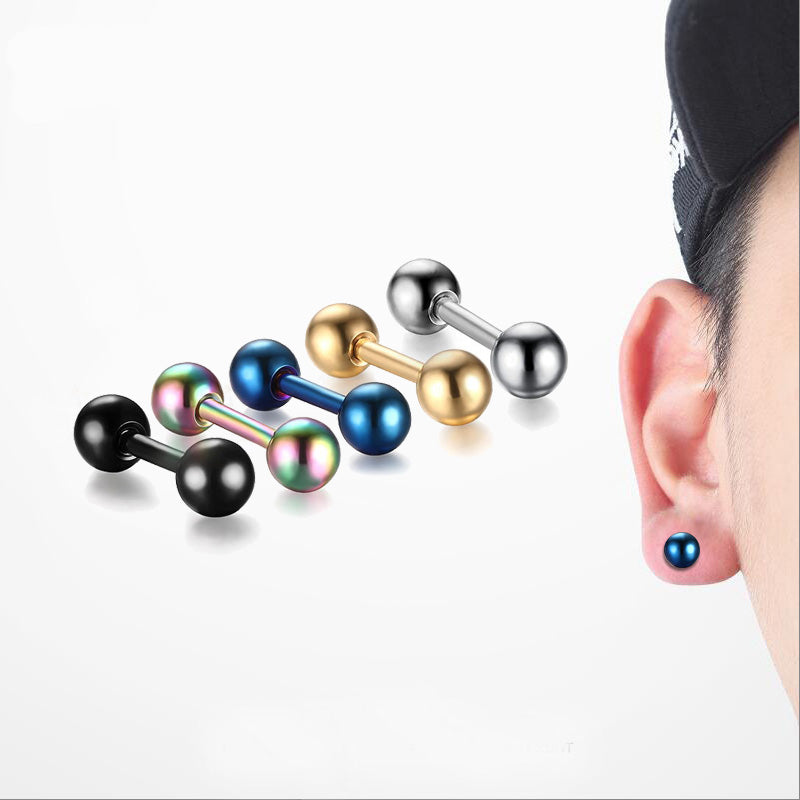 4MM Barbell Ball Screw Stud Earrings for Men Women Stainless Steel Cartilage Helix Ear Piercing Ear Plugs Pendientes Brincos