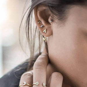4PCS/set Simple Trendy Gold Color Geometric Personality arrow lightning Earrings For Women Fashion Stud Earrings Set Jewelry