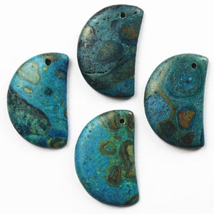 4 pezzi 27x17x4mm nuovo diaspro occhio di fantasma ciondolo semicircolare perlina Th180918 (invia a caso) 