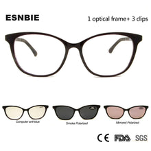 Load image into Gallery viewer, 4Pcs/Set Magnetic Eyeglass Frame Ultem Clip On  Sunglasses Women Polarized Sun Glasses UV400 Eyewear Optical Computer Glasses