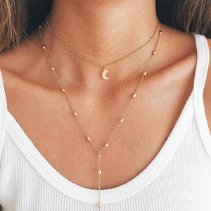 4Pcs/Set Women Necklaces Angel Heart Pink Crystal Virgin Mary Pendant Clavicle Chain Multilayer Gold Necklace Set Jewelry Gift