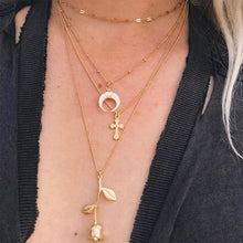 Carica l&#39;immagine nel visualizzatore di Gallery, 4Pcs/Set Women Necklaces Angel Heart Pink Crystal Virgin Mary Pendant Clavicle Chain Multilayer Gold Necklace Set Jewelry Gift