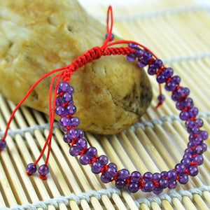 Braccialetti con perline rotonde di ametista naturale da 4 mm Gioielli con braccialetti con perline fini Gioielli per donna Regalo con certificato Drop Shipping 