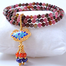 Carica l'immagine nel visualizzatore di Gallery, 4mm Natural tourmaline Round beads Bracelet jewelry Fine Beaded Bracelets Jewelry For women Gift with certificate Drop Shipping