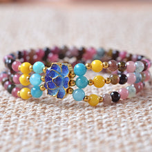 Load image into Gallery viewer, 4mm Natural tourmaline Round beads Bracelet jewelry Fine Beaded Bracelets Jewelry For women Gift with certificate Drop Shipping