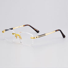 Load image into Gallery viewer, +5.0 5.5 +6.0 Reading Glasses Man Natural Crystal Stone Glass Hyperopia Woman  Rimless Presbyopia Eyeglasses +1.0 3.0 +4.5