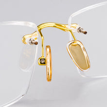 Load image into Gallery viewer, +5.0 5.5 +6.0 Reading Glasses Man Natural Crystal Stone Glass Hyperopia Woman  Rimless Presbyopia Eyeglasses +1.0 3.0 +4.5