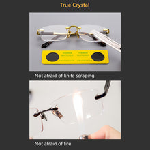 Load image into Gallery viewer, +5.0 5.5 +6.0 Reading Glasses Man Natural Crystal Stone Glass Hyperopia Woman  Rimless Presbyopia Eyeglasses +1.0 3.0 +4.5