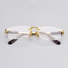 Load image into Gallery viewer, +5.0 5.5 +6.0 Reading Glasses Man Natural Crystal Stone Glass Hyperopia Woman  Rimless Presbyopia Eyeglasses +1.0 3.0 +4.5