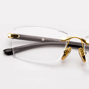 +5.0 +6.0 Man Reading Glasses Woman Natural Crystal Stone Glass Len Hyperopia  Rimless Presbyopia Eyeglasses +1.0 3.0 +4.5