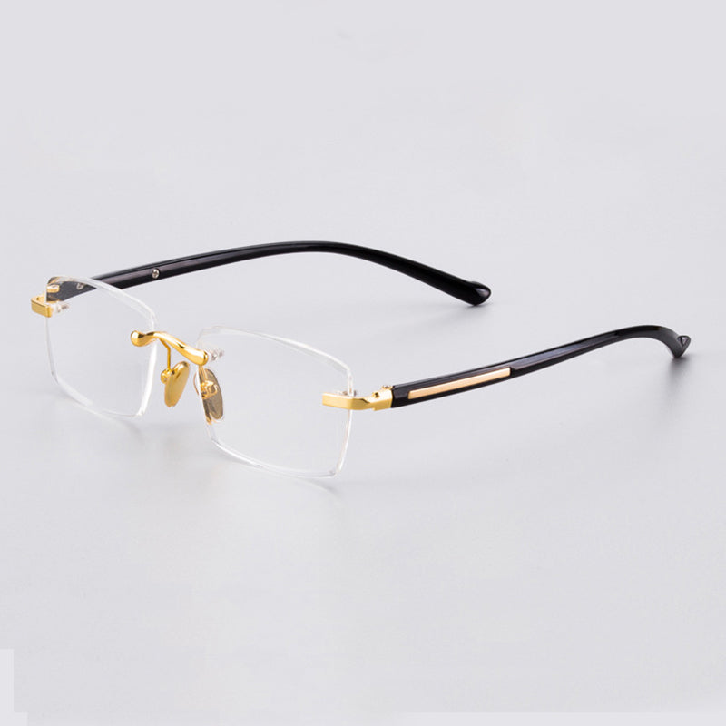 +5.0 +6.0 Man Reading Glasses Woman Natural Crystal Stone Glass Len Hyperopia  Rimless Presbyopia Eyeglasses +1.0 3.0 +4.5