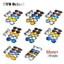 Load image into Gallery viewer, 5 In 1 Magnetic Sunglass Clip On Glasses Men Women Ultra-light TR90 Polarized UV400 Prescription Optic Glasses Frame 6pcs/1set