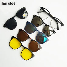 Load image into Gallery viewer, 5 Lens Clip On Sunglasses Men Women Polarized Clip On Glasses Magnetic Sunglasses Optical Prescription Eyewear Frames Eyeglass