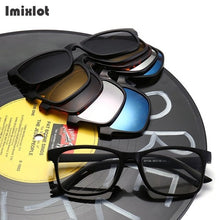 Load image into Gallery viewer, 5 Lens Magnet Sunglasses Clip Mirrored Clip on Magnetic Sunglasses Clip on Glasses Men Polarized Clip Custom Prescription Myopia