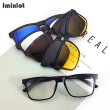 Load image into Gallery viewer, 5 Lens Magnet Sunglasses Clip Mirrored Clip on Magnetic Sunglasses Clip on Glasses Men Polarized Clip Custom Prescription Myopia