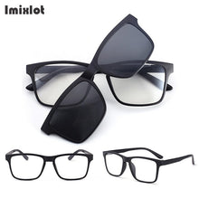 Load image into Gallery viewer, 5 Lens Magnet Sunglasses Clip Mirrored Clip on Magnetic Sunglasses Clip on Glasses Men Polarized Clip Custom Prescription Myopia
