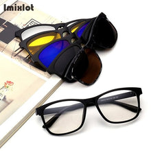 Load image into Gallery viewer, 5 Lens Magnet Sunglasses Clip Mirrored Clip on Magnetic Sunglasses Clip on Glasses Men Polarized Clip Custom Prescription Myopia