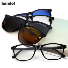 Load image into Gallery viewer, 5 Lens Magnet Sunglasses Clip Mirrored Clip on Magnetic Sunglasses Clip on Glasses Men Polarized Clip Custom Prescription Myopia