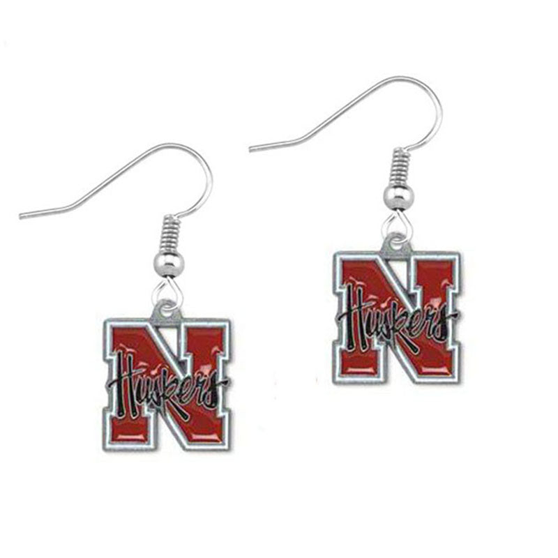 5 Pairs Fans Earrings Enamel Nebraska Logo Charm Drop Earrings