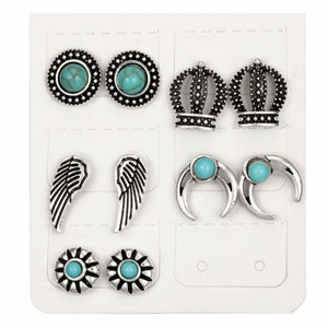 5 Pairs New Arrival Ear Studs Earrings Bohemia Boho Style Ethnic Fashion Jewelry