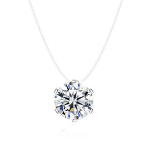 5 class Dazzling Zircon Necklace Invisible Transparent Fishing Line Simple Pendant Necklace Jewelry for women party