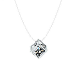 5 class Dazzling Zircon Necklace Invisible Transparent Fishing Line Simple Pendant Necklace Jewelry for women party