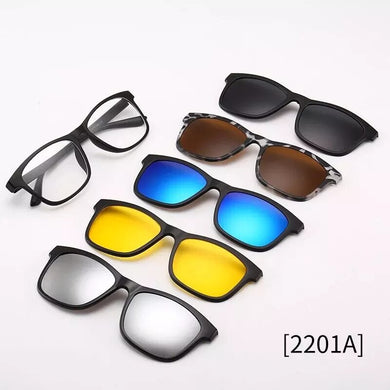5 in 1 Clip on Glasses Magnetic Polarized Clip on Driving Sunglasses