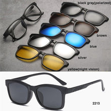 Load image into Gallery viewer, 5 in 1 Sunglasses Magnet Sunglasses 5+1 Magnet Clip On Sunglasses Glasses Optical Lens Eyewear 5 in 1 Glasses