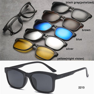 5 in 1 Sunglasses Magnet Sunglasses 5+1 Magnet Clip On Sunglasses Glasses Optical Lens Eyewear 5 in 1 Glasses