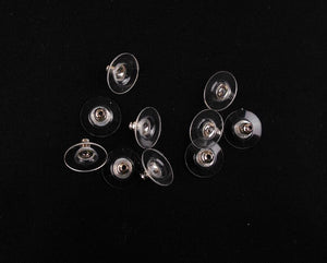 50 pieces Nickel Free Surgical Steel Stud Earnuts and 8mm Flat Pads, Silver Earring Posts with Back Stopper