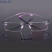 Load image into Gallery viewer, 5018 Beta-Ti Designer Brand Style Flexible Memory Metal Rimless Eyeglasses Frame for oculos de grau Glasses Optical Frame