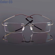 Load image into Gallery viewer, 5018 Beta-Ti Designer Brand Style Flexible Memory Metal Rimless Eyeglasses Frame for oculos de grau Glasses Optical Frame