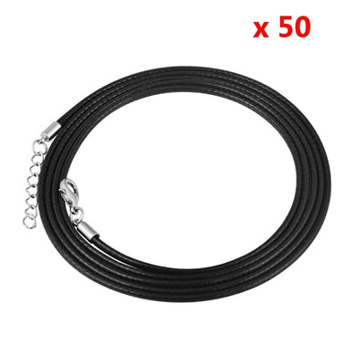 50NL10 50PCS/lot 18 inch 24 inch 30 inch 45 inch Black Wax Leather Cord Necklace Jewelry Wholesales