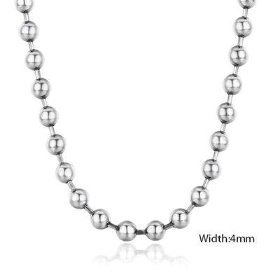 50cm 925 Sterling Silver Round Bead Chain Necklace Women Men Jewelry collier kolye collares off white ketting 4mm
