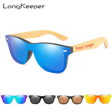 Carica l&#39;immagine nel visualizzatore di Gallery, 50pcs/lot  Custom Logo Bamboo Sunglasses Women Cat Eye Driving Sun glasses Men Original Wood Mirror Customerized