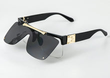 Load image into Gallery viewer, 51010 Steam Punk Retro Folding Flip Sunglasses Men Women Oversized Glasses Frame Goggle UV400