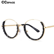 Load image into Gallery viewer, 51012 Half Frame Round Anti Blue Light Optical Glasses Frames Women TR90 Crystal Cutting Computer Eyeglasses