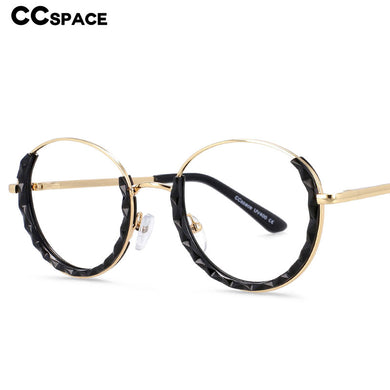 51012 Half Frame Round Anti Blue Light Optical Glasses Frames Women TR90 Crystal Cutting Computer Eyeglasses